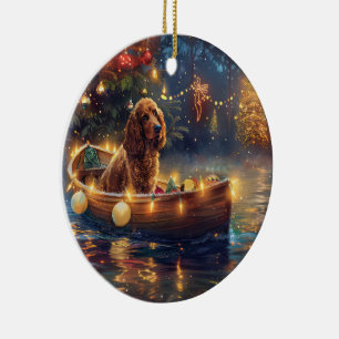 Cocker Spaniel Weihnachtsfestliche Reise Keramik Ornament