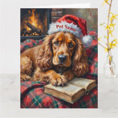Cocker Spaniel Weihnachtsgeschichte Zeit Hut Karte (Gelbe Blume)