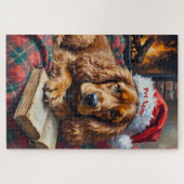 Cocker Spaniel Weihnachtsgeschichte Zeit Hut Puzzle (Horizontal)