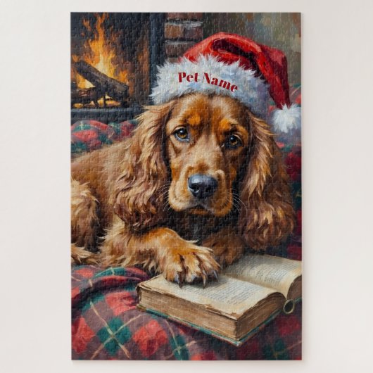 Cocker Spaniel Weihnachtsgeschichte Zeit Hut Puzzle (Vertikal)