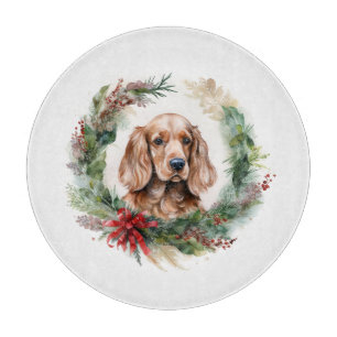 Cocker Spaniel Weihnachtsgesteck Festlicher Hund Schneidebrett