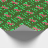 Cocker Spaniel Weihnachtshund & Green Bow Green Geschenkpapier (Ecke)