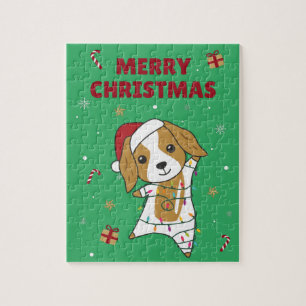 Cocker Spaniel Weihnachtshund Wintertiere Hunde J Puzzle