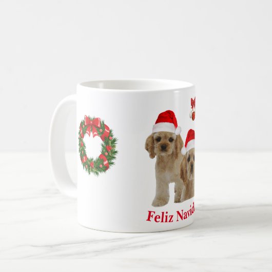 Cocker spaniel Weihnachtskaffee Tasse (Vorderseite Links)