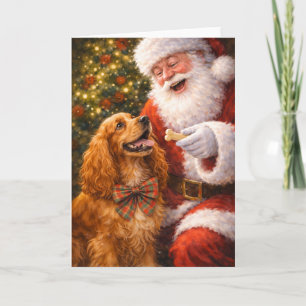 Cocker Spaniel Weihnachtskarte – Charlie mit Santa Feiertagskarte