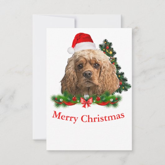 Cocker spaniel Weihnachtskarten Dankeskarte (Vorderseite)