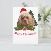 Cocker spaniel Weihnachtskarten Dankeskarte (Stehend Vorderseite)