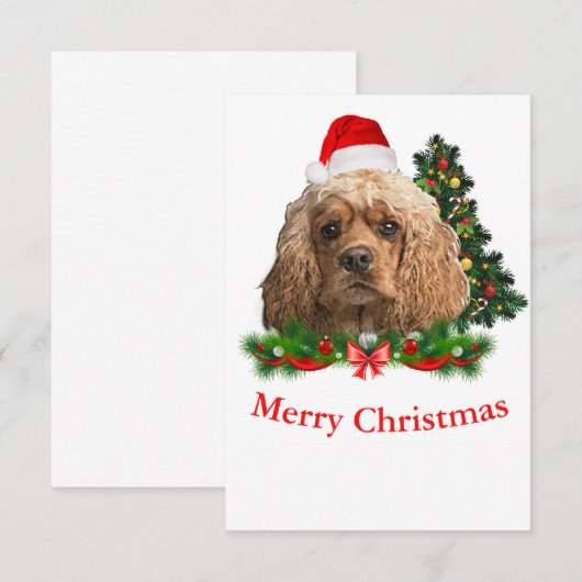 Cocker spaniel Weihnachtskarten Dankeskarte (Vorne/Hinten)