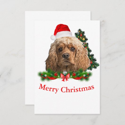 Cocker spaniel Weihnachtskarten Dankeskarte (Vorne/Hinten)