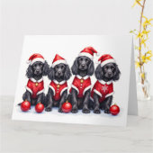 Cocker Spaniel Weihnachtskleid Santa Hut Karte (Gelbe Blume)