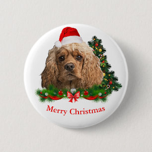 Cocker Spaniel Weihnachtsknöpfe Button