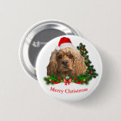 Cocker Spaniel Weihnachtsknöpfe Button (Vorne & Hinten)