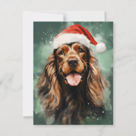 Cocker Spaniel Weihnachtsmalerei Kunstwerk Feiertagskarte