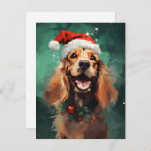 Cocker Spaniel Weihnachtsmalerei Kunstwerk Feiertagskarte (Vorne/Hinten)