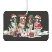 Cocker Spaniel Weihnachtsmannmütze gegen Elfen Wei Autolufterfrischer (Rückseite)