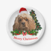 Cocker Spaniel Weihnachtspapier-Teller Pappteller (Vorderseite)