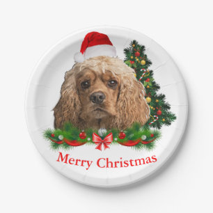 Cocker Spaniel Weihnachtspapierteller Pappteller