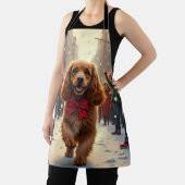 Cocker Spaniel Weihnachtsparade Feiertagsmalerei Schürze (InSitu)