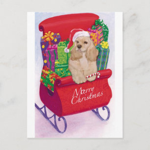 Cocker Spaniel Weihnachtspostcard Feiertagspostkarte