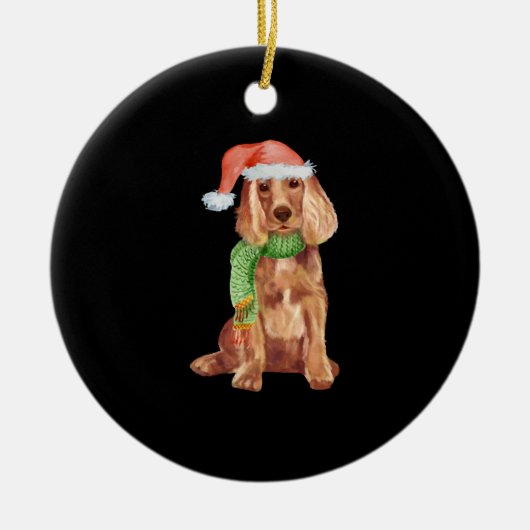 Cocker spaniel Weihnachtssanierung Keramik Ornament (Vorne)