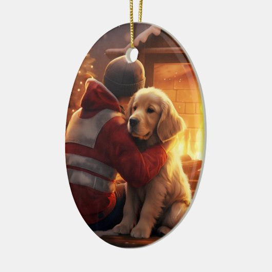 Cocker Spaniel Weihnachtsschmuck, Feuermann Pet Keramik Ornament (Links)