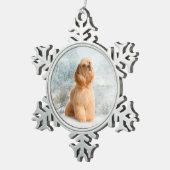 Cocker Spaniel Weihnachtsschmuck Schneeflocken Zinn-Ornament (Rechts)