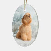 Cocker spaniel-Weihnachtsverzierung Keramik Ornament (Links)