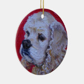 Cocker spaniel-Weihnachtsverzierung Keramikornament (Rechts)