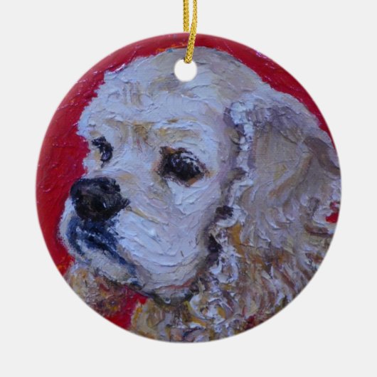Cocker spaniel-Weihnachtsverzierung Keramikornament (Vorne)