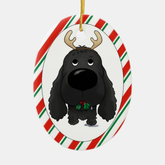 Cocker spaniel-Weihnachtsverzierung Keramikornament (Vorne)