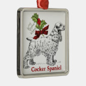 Cocker spaniel-Weihnachtsverzierung Ornament Aus Metall (Rechts)