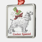 Cocker spaniel-Weihnachtsverzierung Ornament Aus Metall (Links)