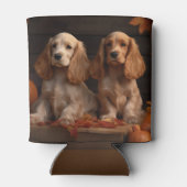 Cocker Spaniel Welpe Autumn Delight Pumpkin Dosenkühler (Rückseite)