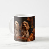 Cocker Spaniel Welpe Autumn Delight Pumpkin Kaffeetasse (Vorderseite Links)
