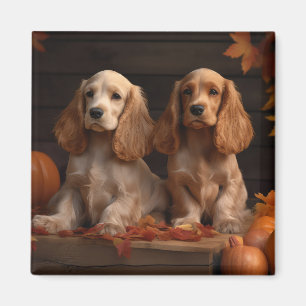 Cocker Spaniel Welpe Autumn Delight Pumpkin Magnet