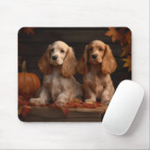 Cocker Spaniel Welpe Autumn Delight Pumpkin Mousepad (Mit Mouse)