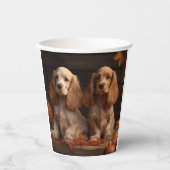 Cocker Spaniel Welpe Autumn Delight Pumpkin Pappbecher (Vorderseite)