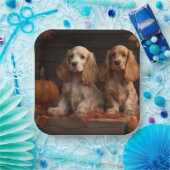 Cocker Spaniel Welpe Autumn Delight Pumpkin Pappteller (Party)