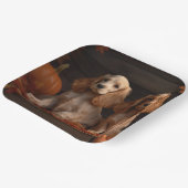 Cocker Spaniel Welpe Autumn Delight Pumpkin Pappteller (Gewinkelt)