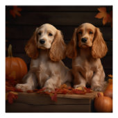 Cocker Spaniel Welpe Autumn Delight Pumpkin Poster (Vorderseite)