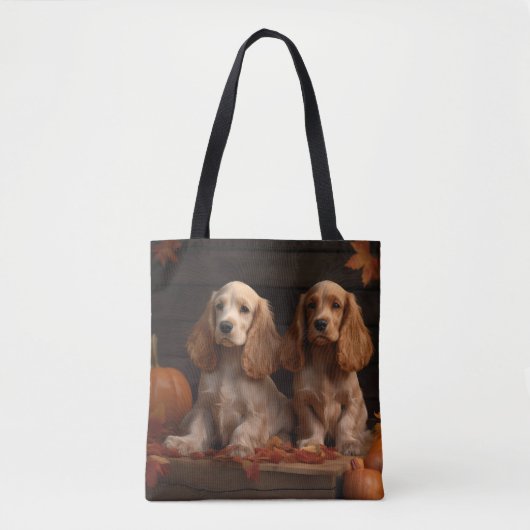Cocker Spaniel Welpe Autumn Delight Pumpkin Tasche (Vorderseite)