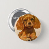 Cocker Spaniel Welpe der 40er Jahre - der Niedlich Button (Vorne & Hinten)