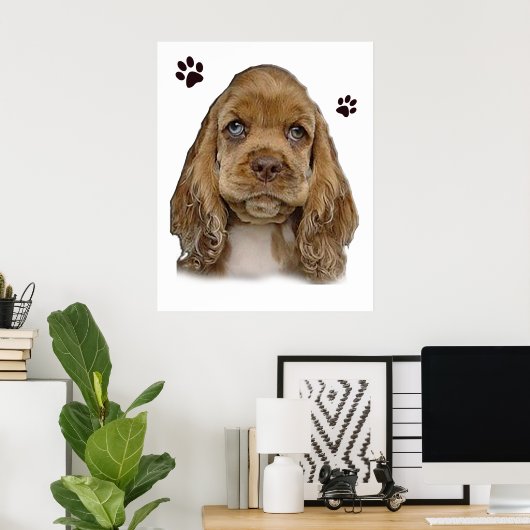 Cocker-Spaniel-Welpe Poster (Heimbüro)