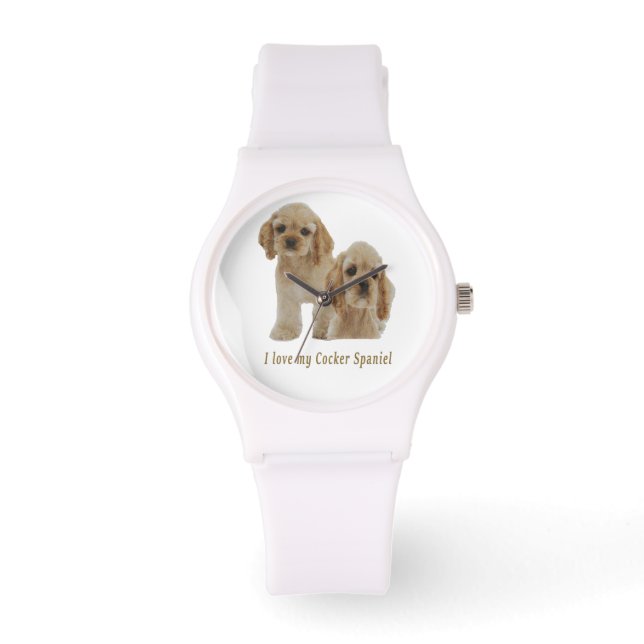 Cocker spaniel Welpen Armbanduhr (Vorderseite)