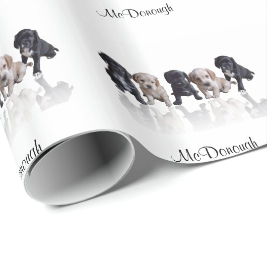 Cocker spaniel-Welpen Geschenkpapier (Rolleneckpunkt)