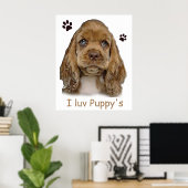 Cocker Spaniel Welpenposter Poster (Heimbüro)