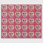 Cocker Spaniel Welppies Valentines Geschenkpapier (Flach)