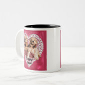 Cocker Spaniel Welppies Valentines Zweifarbige Tasse (Vorderseite Links)