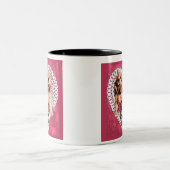 Cocker Spaniel Welppies Valentines Zweifarbige Tasse (Mittel)