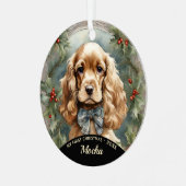 Cocker Spaniel Welppy's First Christmas Ornament (Vorderseite links)